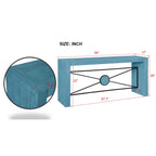 Retro Modern Wood Console Table, Long Sofa Table Behind Couch, Farmhouse Accent Table with Angled Metal Frame, Entryway Table for Hallway, Living Room, Foyer