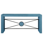 Retro Modern Wood Console Table, Long Sofa Table Behind Couch, Farmhouse Accent Table with Angled Metal Frame, Entryway Table for Hallway, Living Room, Foyer