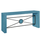 Retro Modern Wood Console Table, Long Sofa Table Behind Couch, Farmhouse Accent Table with Angled Metal Frame, Entryway Table for Hallway, Living Room, Foyer