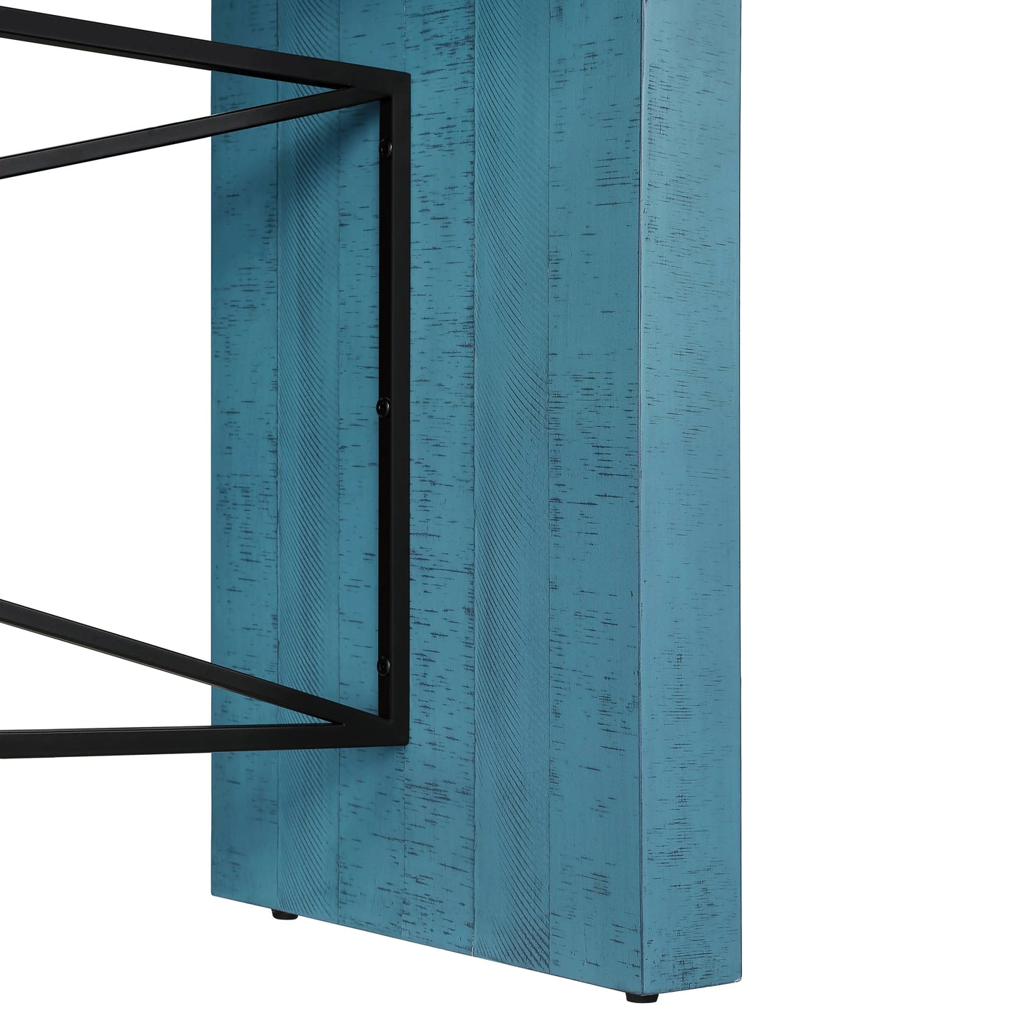 Retro Modern Wood Console Table, Long Sofa Table Behind Couch, Farmhouse Accent Table with Angled Metal Frame, Entryway Table for Hallway, Living Room, Foyer