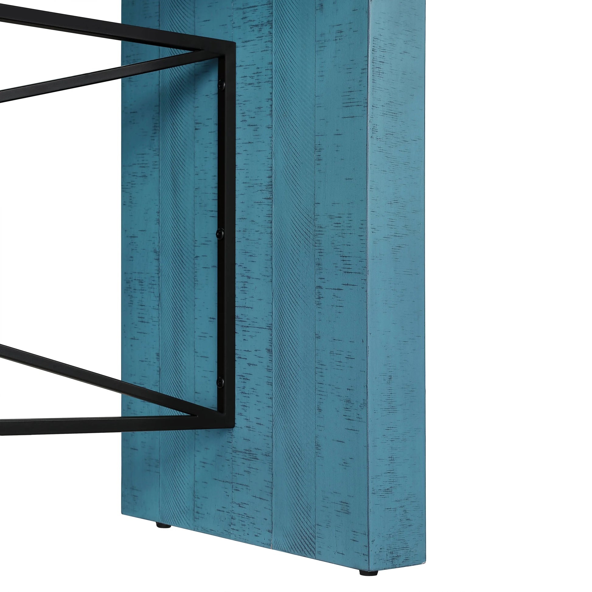 Retro Modern Wood Console Table, Long Sofa Table Behind Couch, Farmhouse Accent Table with Angled Metal Frame, Entryway Table for Hallway, Living Room, Foyer