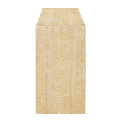 Retro Modern Wood Console Table, Long Sofa Table Behind Couch, Farmhouse Accent Table with Angled Metal Frame, Entryway Table for Hallway, Living Room, Foyer