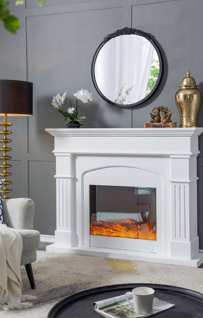 Florence Round Hand Carved Rose Antique Mirror