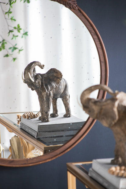 Florence Round Hand Carved Rose Antique Mirror