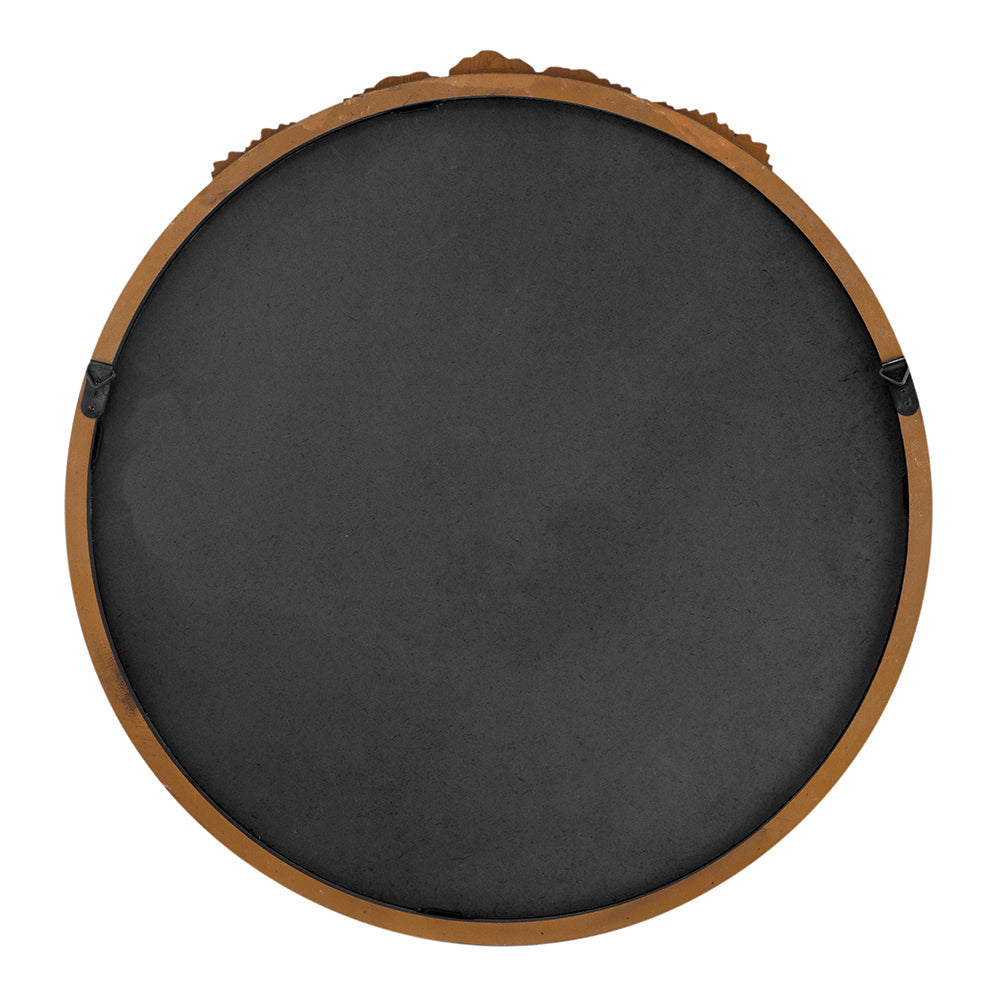 Florence Round Hand Carved Rose Antique Mirror