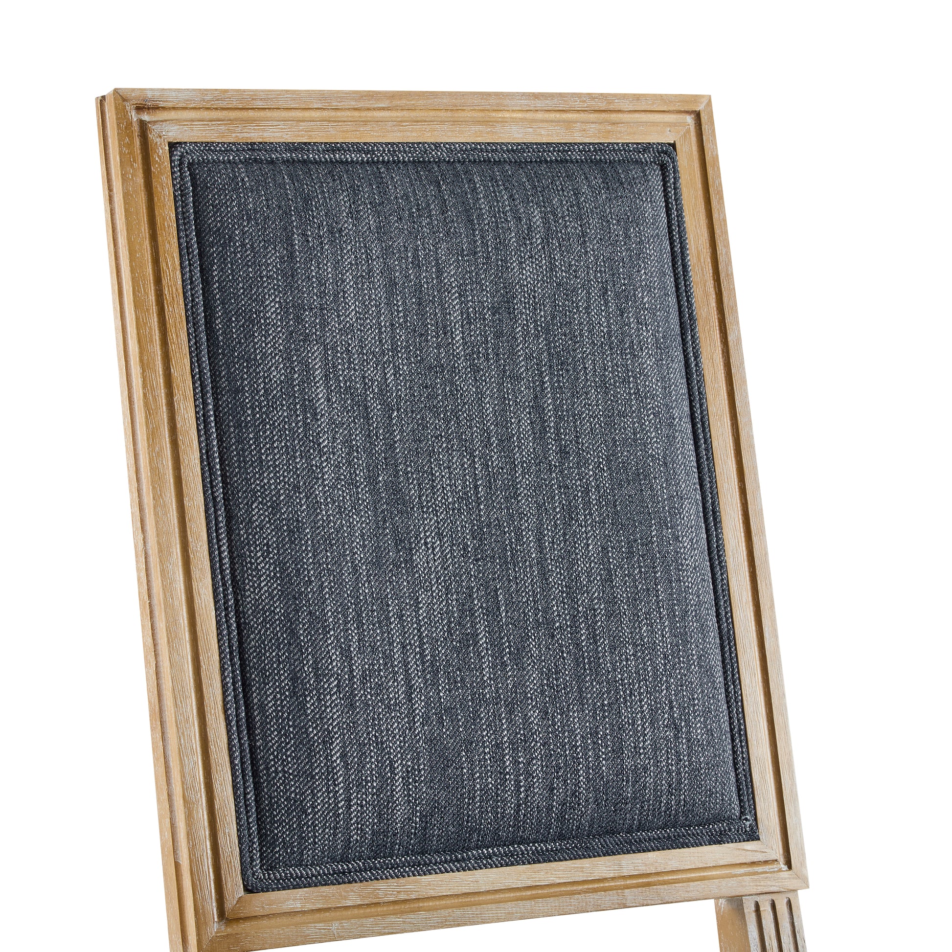 [Set of 2] French Country Dining Chairs - Elegant Cane Backrest & Upholstered Seats with Fluted Legs - Rustic Weathered Finish - Solid Rubberwood Frame - Vintage Inspired Kitchen & Dining Room Chairs