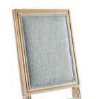 French Country Dining Chairs Set of 2 - Elegant Cane Backrest & Upholstered Seats - Grayish Green Solid Rubberwood Frame