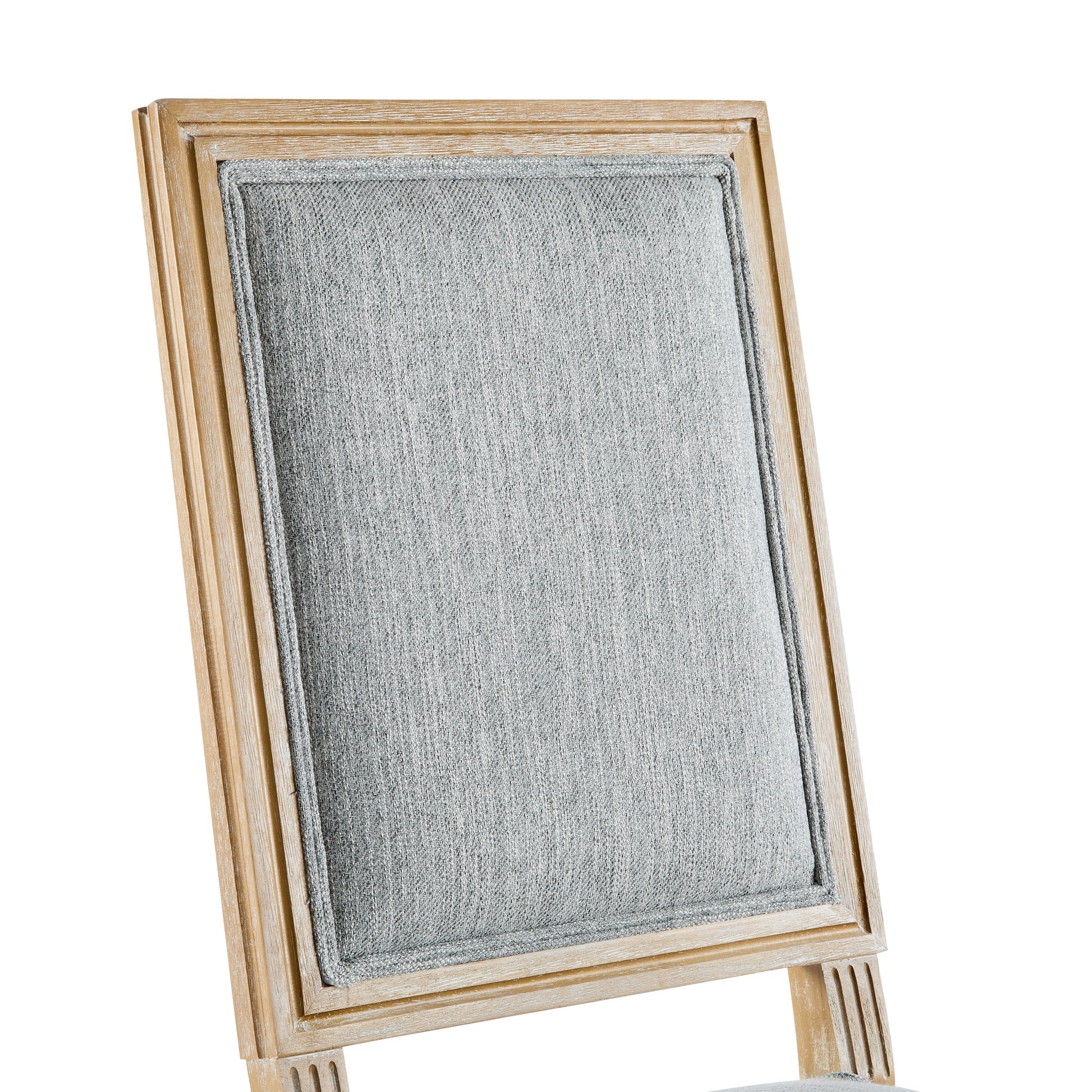 French Country Dining Chairs Set of 2 - Elegant Cane Backrest & Upholstered Seats - Grayish Green Solid Rubberwood Frame