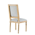 French Country Dining Chairs Set of 2 - Elegant Cane Backrest & Upholstered Seats - Grayish Green Solid Rubberwood Frame