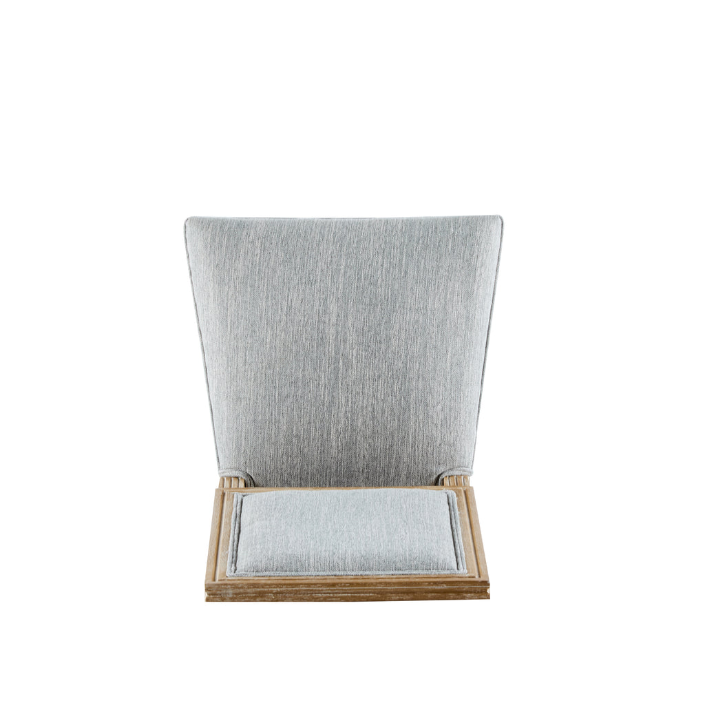 French Country Dining Chairs Set of 2 - Elegant Cane Backrest & Upholstered Seats - Grayish Green Solid Rubberwood Frame