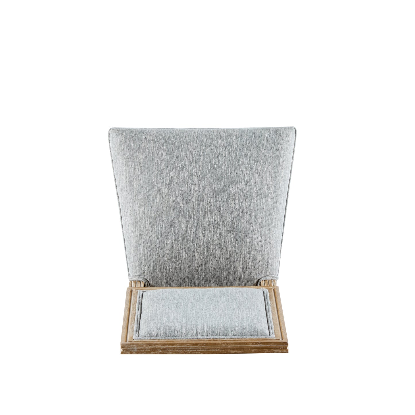 French Country Dining Chairs Set of 2 - Elegant Cane Backrest & Upholstered Seats - Grayish Green Solid Rubberwood Frame