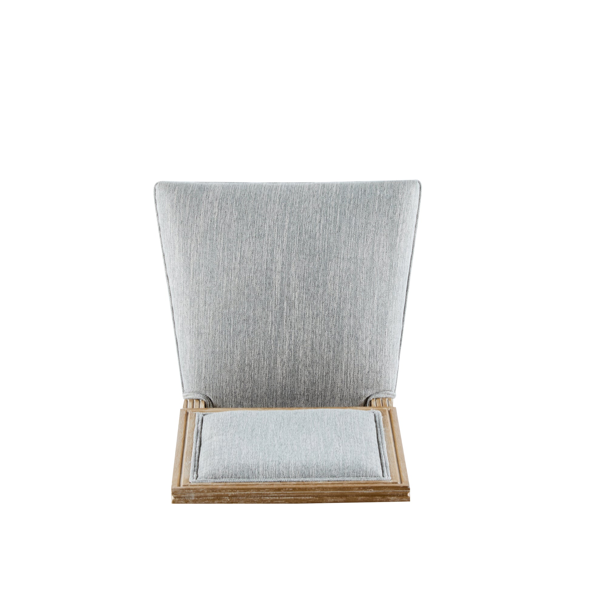 French Country Dining Chairs Set of 2 - Elegant Cane Backrest & Upholstered Seats - Grayish Green Solid Rubberwood Frame