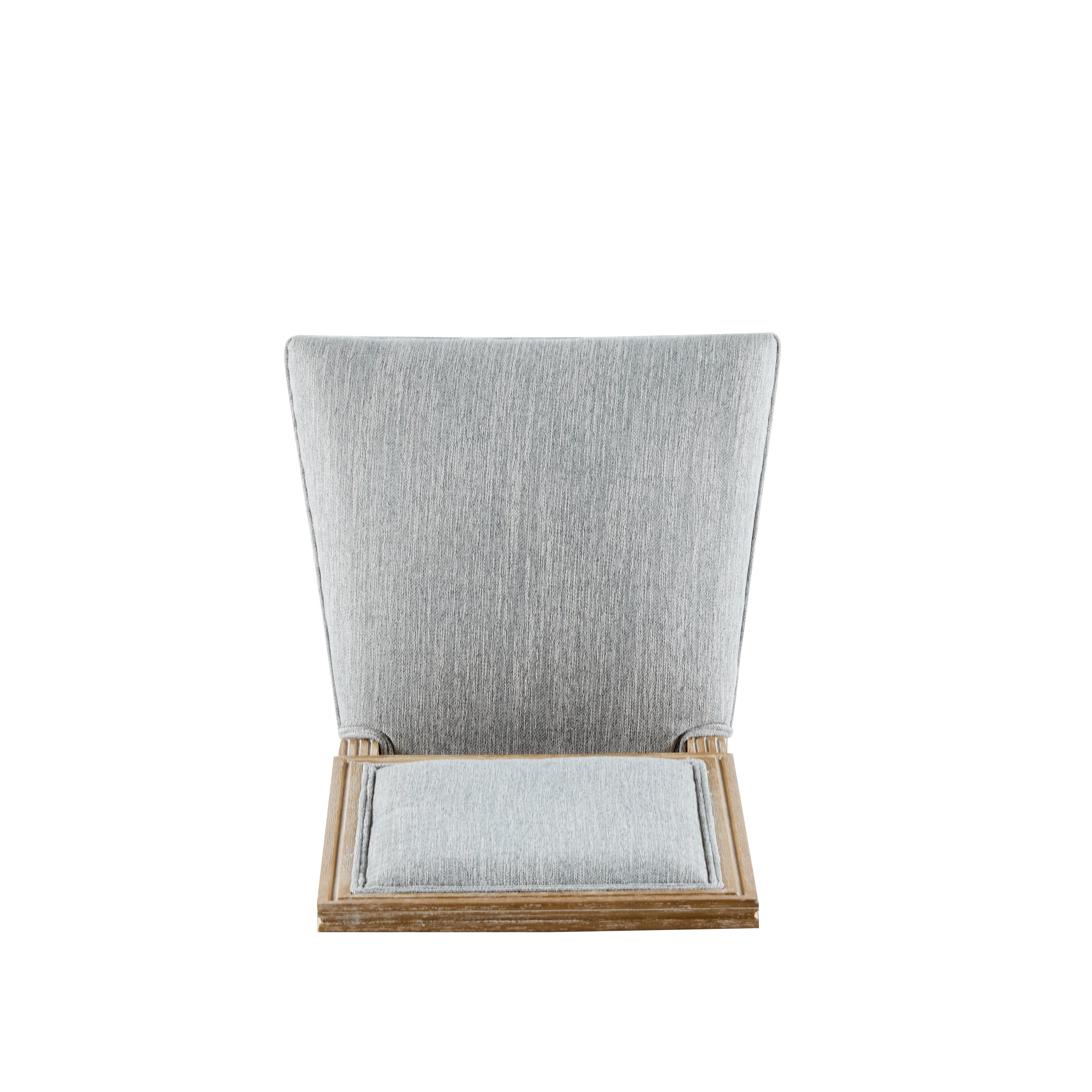 French Country Dining Chairs Set of 2 - Elegant Cane Backrest & Upholstered Seats - Grayish Green Solid Rubberwood Frame