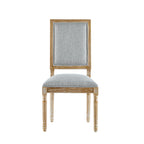 French Country Dining Chairs Set of 2 - Elegant Cane Backrest & Upholstered Seats - Grayish Green Solid Rubberwood Frame