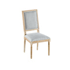 French Country Dining Chairs Set of 2 - Elegant Cane Backrest & Upholstered Seats - Grayish Green Solid Rubberwood Frame