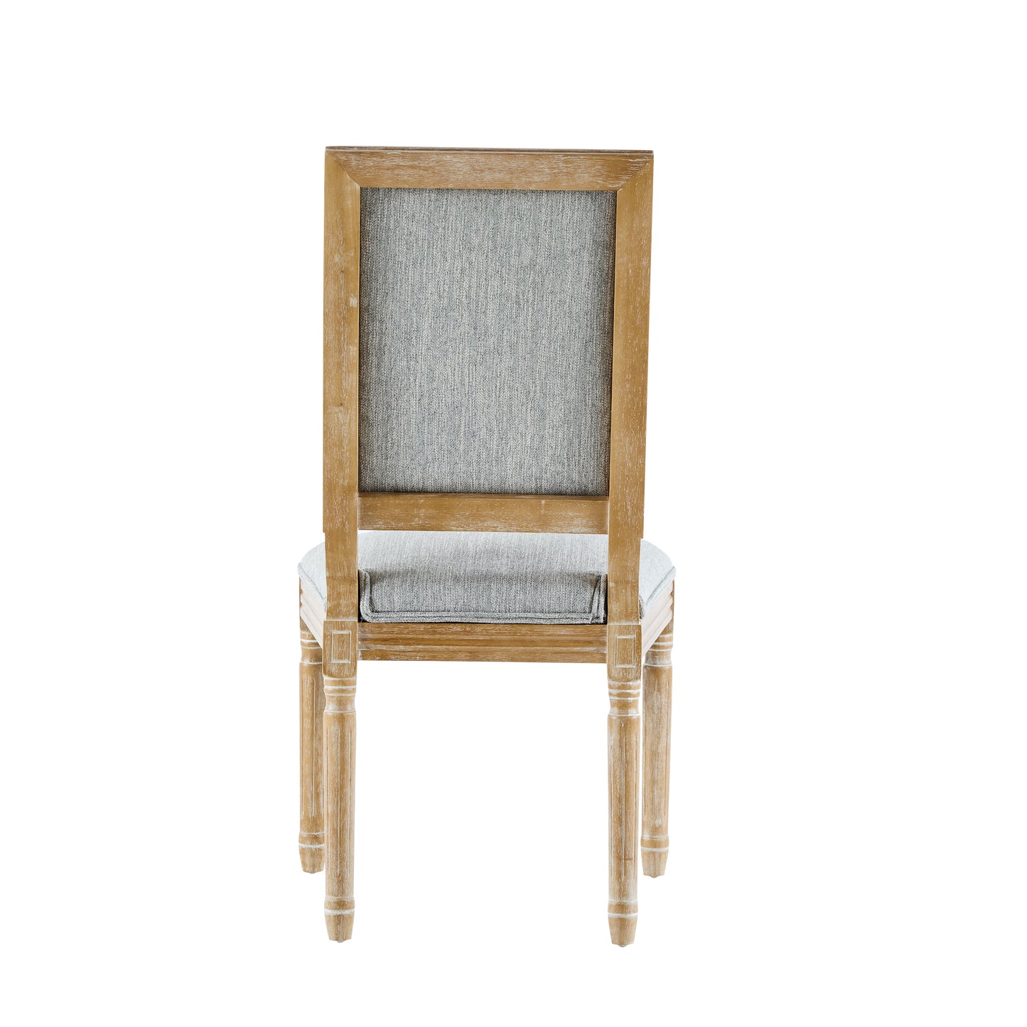 French Country Dining Chairs Set of 2 - Elegant Cane Backrest & Upholstered Seats - Grayish Green Solid Rubberwood Frame
