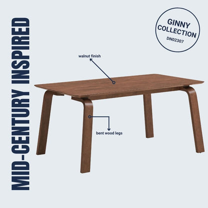 Ginny 5 pieces Walnut Finish w/ Side Chairs Dining Room Set