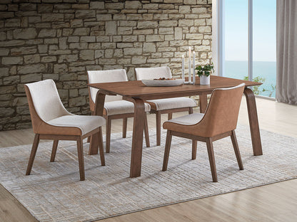 Ginny 5 pieces Walnut Finish w/ Side Chairs Dining Room Set