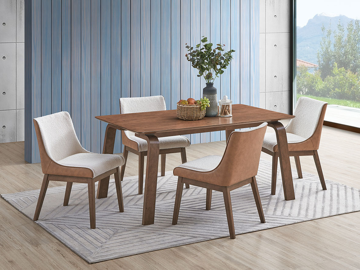 Ginny 5 pieces Walnut Finish w/ Side Chairs Dining Room Set