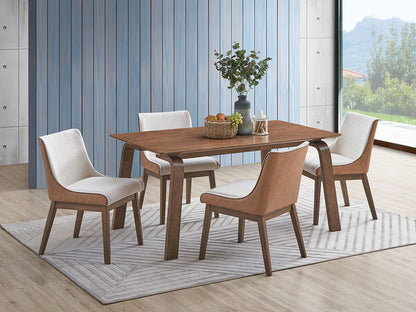Ginny 5 pieces Walnut Finish w/ Side Chairs Dining Room Set
