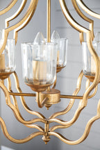 4 - Light Metal Chandelier, Hanging Light Fixture with Adjustable Chain for Kitchen Dining Room Foyer Entryway, Bulb Not Included - Groovy Boardz