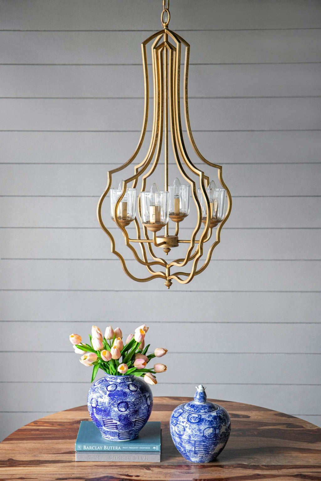 4 - Light Metal Chandelier, Hanging Light Fixture with Adjustable Chain for Kitchen Dining Room Foyer Entryway, Bulb Not Included - Groovy Boardz