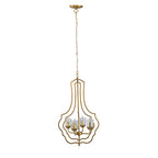 4 - Light Metal Chandelier, Hanging Light Fixture with Adjustable Chain for Kitchen Dining Room Foyer Entryway, Bulb Not Included - Groovy Boardz