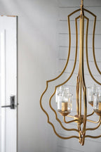 4 - Light Metal Chandelier, Hanging Light Fixture with Adjustable Chain for Kitchen Dining Room Foyer Entryway, Bulb Not Included - Groovy Boardz