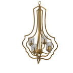4 - Light Metal Chandelier, Hanging Light Fixture with Adjustable Chain for Kitchen Dining Room Foyer Entryway, Bulb Not Included - Groovy Boardz