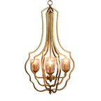 4 - Light Metal Chandelier, Hanging Light Fixture with Adjustable Chain for Kitchen Dining Room Foyer Entryway, Bulb Not Included - Groovy Boardz