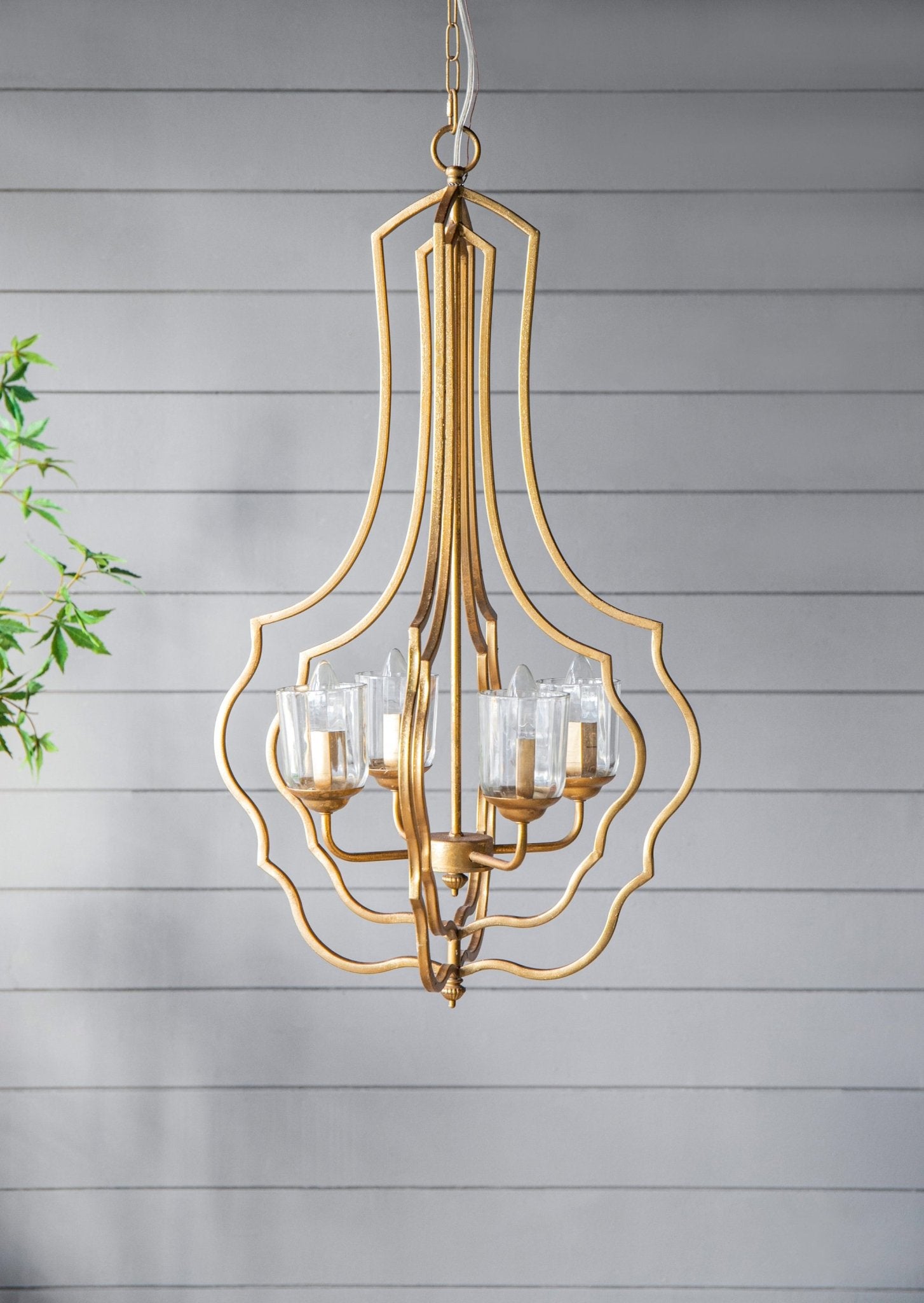 4 - Light Metal Chandelier, Hanging Light Fixture with Adjustable Chain for Kitchen Dining Room Foyer Entryway, Bulb Not Included - Groovy Boardz