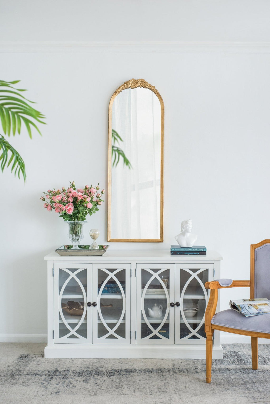 19"x56" Wood Floor Mirror, Full Body Mirror Dressing Make up Mirror for Bathroom Bedroom Living Room - Groovy Boardz