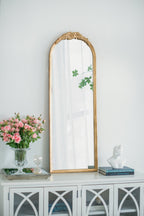 19"x56" Wood Floor Mirror, Full Body Mirror Dressing Make up Mirror for Bathroom Bedroom Living Room - Groovy Boardz