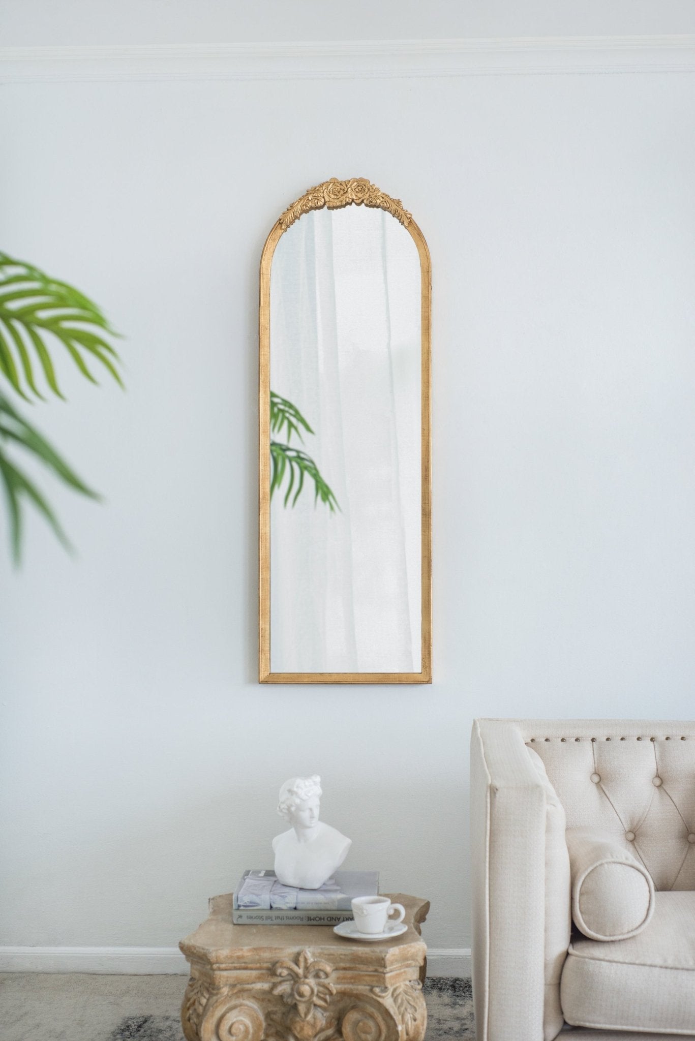 19"x56" Wood Floor Mirror, Full Body Mirror Dressing Make up Mirror for Bathroom Bedroom Living Room - Groovy Boardz