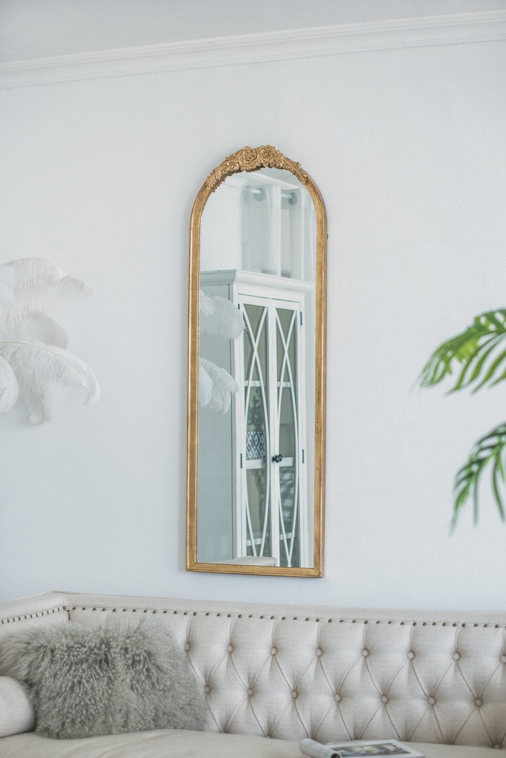 19"x56" Wood Floor Mirror, Full Body Mirror Dressing Make up Mirror for Bathroom Bedroom Living Room - Groovy Boardz