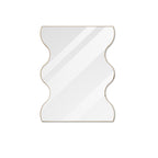 Wall Mirror 30x35 Inch Golden Rectangular Mirror with 2 Wavy Sides Metal Framed Mirror Vanity Mirror Dressing Mirror, for Bathroom, Living Room, Bedroom Wall Decor