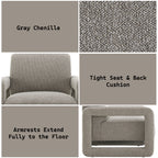 Glenda Gray Chenille Accent Chair