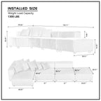 Soft Corduroy Sectional Modular Sofa 4 Piece Set, Small L-Shaped Chaise Couch for Living Room, Apartment, Office, Gray - Groovy Boardz