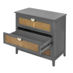 3 Drawer Cabinet,Natural rattan,American Furniture,Suitable for bedroom, living room, study - Groovy Boardz