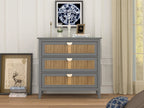 3 Drawer Cabinet,Natural rattan,American Furniture,Suitable for bedroom, living room, study - Groovy Boardz