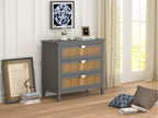 3 Drawer Cabinet,Natural rattan,American Furniture,Suitable for bedroom, living room, study - Groovy Boardz
