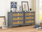 3 Drawer Cabinet,Natural rattan,American Furniture,Suitable for bedroom, living room, study - Groovy Boardz