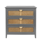 3 Drawer Cabinet,Natural rattan,American Furniture,Suitable for bedroom, living room, study - Groovy Boardz