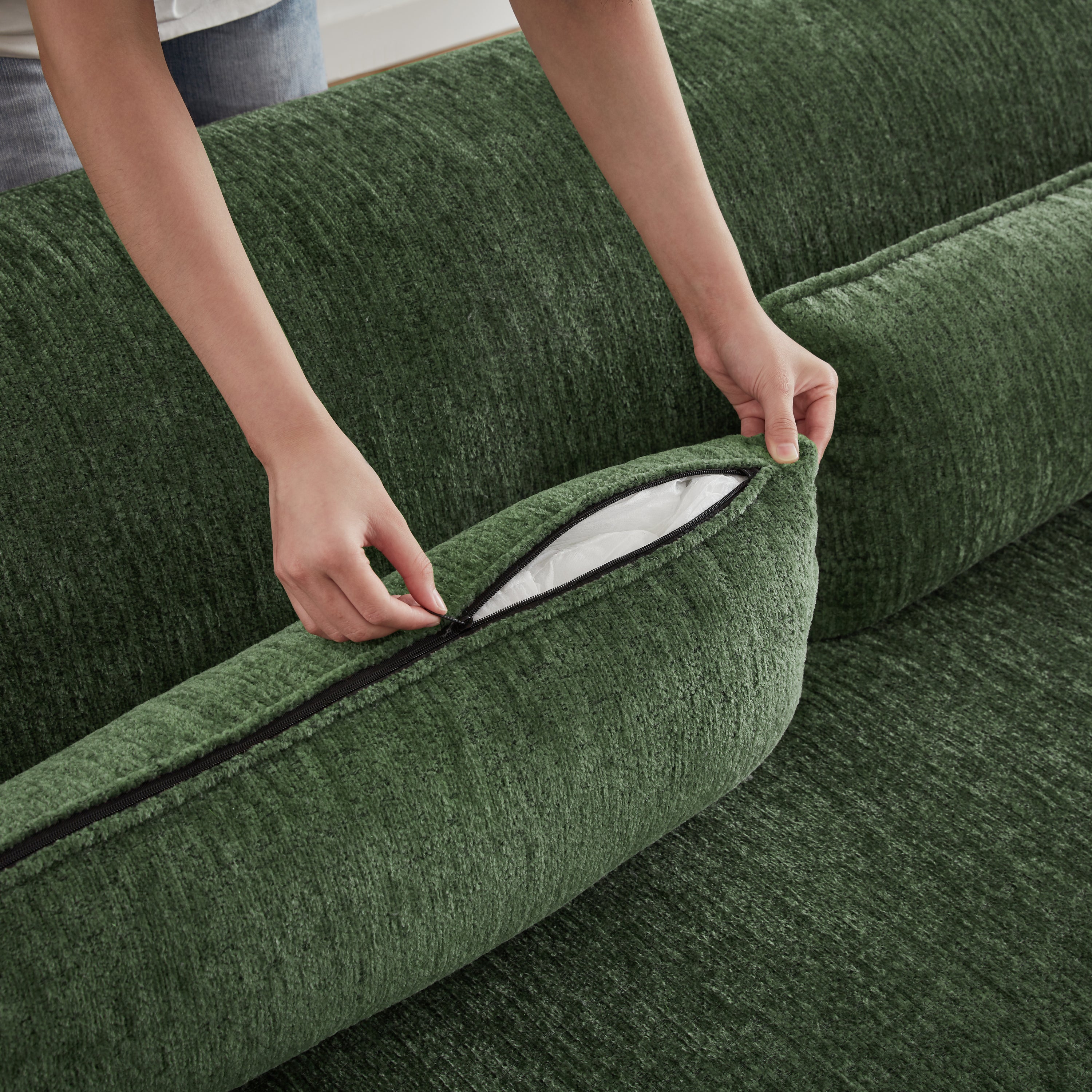 Chenille L-Shape Luxury Sectional Oversized Sofa,Mnimalist Design,Comfy Sleeper Couch for Living Room,Apartment&Reception Spaces,No Assembly Required Sectional Sofa