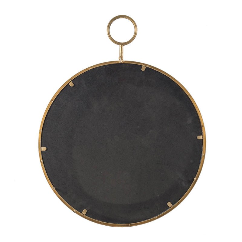 22" x 28" Circle Wall Mirror with Gold Iron Frame, Accent Mirror for Living Room, Entryway, Office - Groovy Boardz