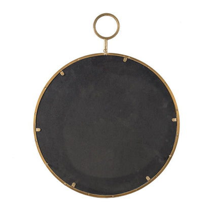 22" x 28" Circle Wall Mirror with Gold Iron Frame, Accent Mirror for Living Room, Entryway, Office - Groovy Boardz