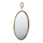 22" x 28" Circle Wall Mirror with Gold Iron Frame, Accent Mirror for Living Room, Entryway, Office - Groovy Boardz