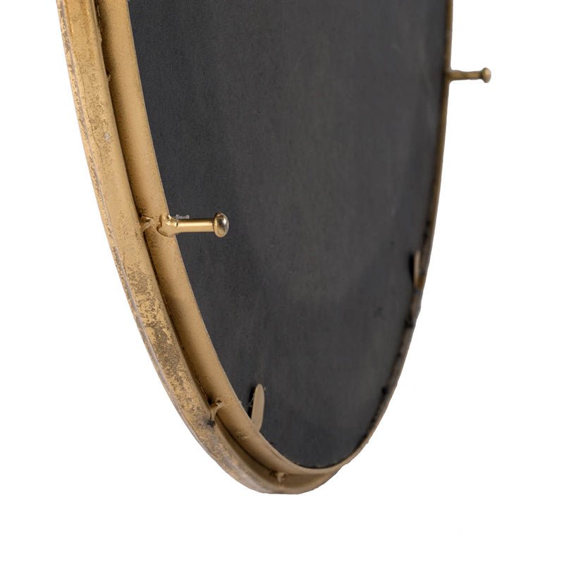 22" x 28" Circle Wall Mirror with Gold Iron Frame, Accent Mirror for Living Room, Entryway, Office - Groovy Boardz