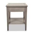 Dauphin Storage Shelf Side Table, Grey Cashmere Wood