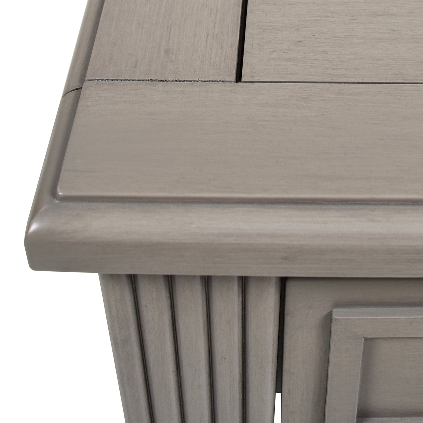 Dauphin Storage Shelf Side Table, Grey Cashmere Wood